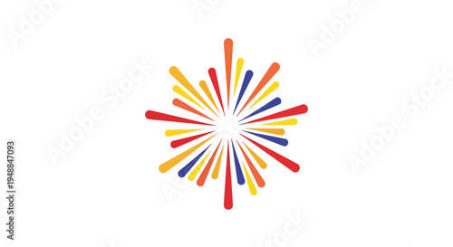 Colorful Exploding Starburst on White Background