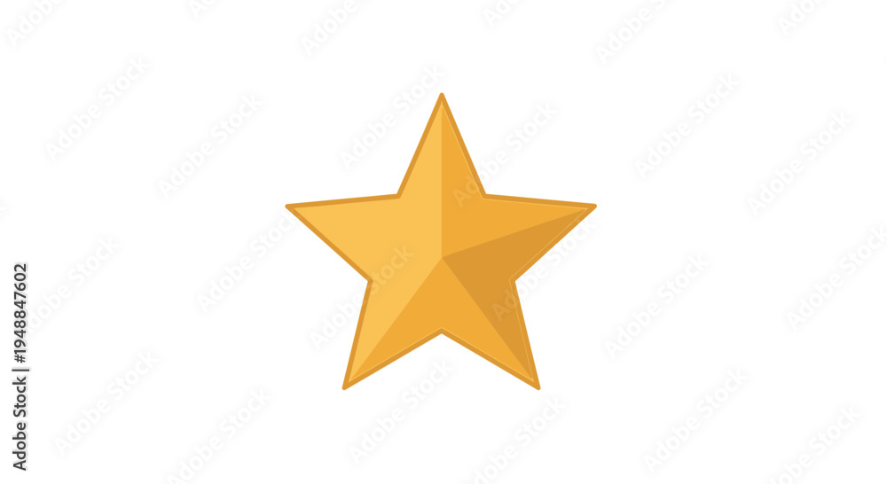 Fototapeta premium Golden Star Award Icon on White Background - Top Quality Symbol