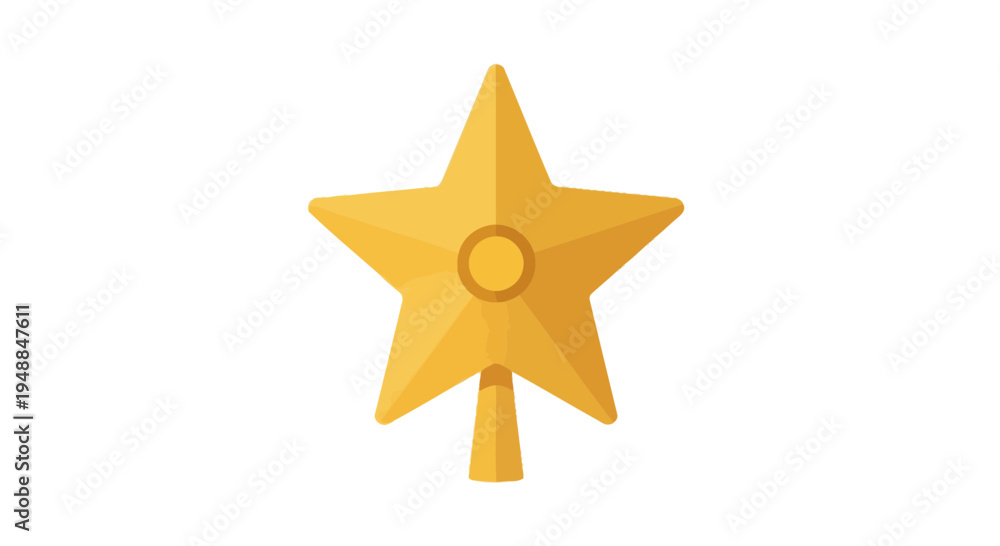 Obraz premium Golden Star Christmas Tree Topper, Festive Holiday Decoration