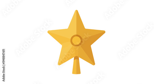 Golden Star Christmas Tree Topper, Festive Holiday Decoration