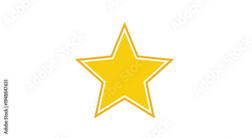 Golden Star Icon on White Background