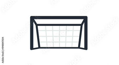 Minimalist Soccer Goal Icon - Flat Design, Sports Equipment Illustration