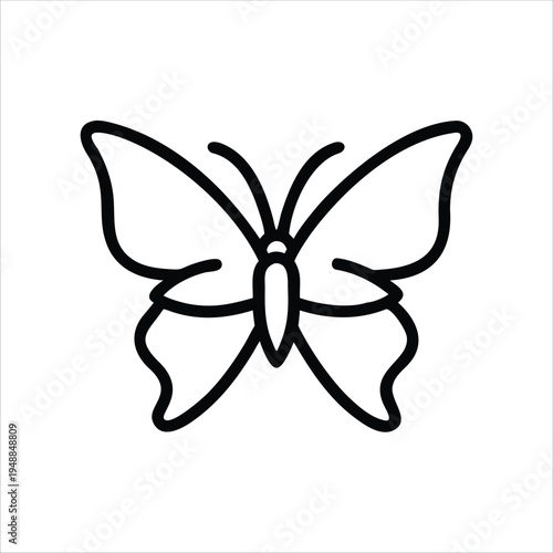 A simple line drawing of a butterfly