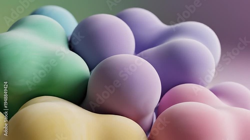 A vibrant cluster of colorful balls arranged densely together.