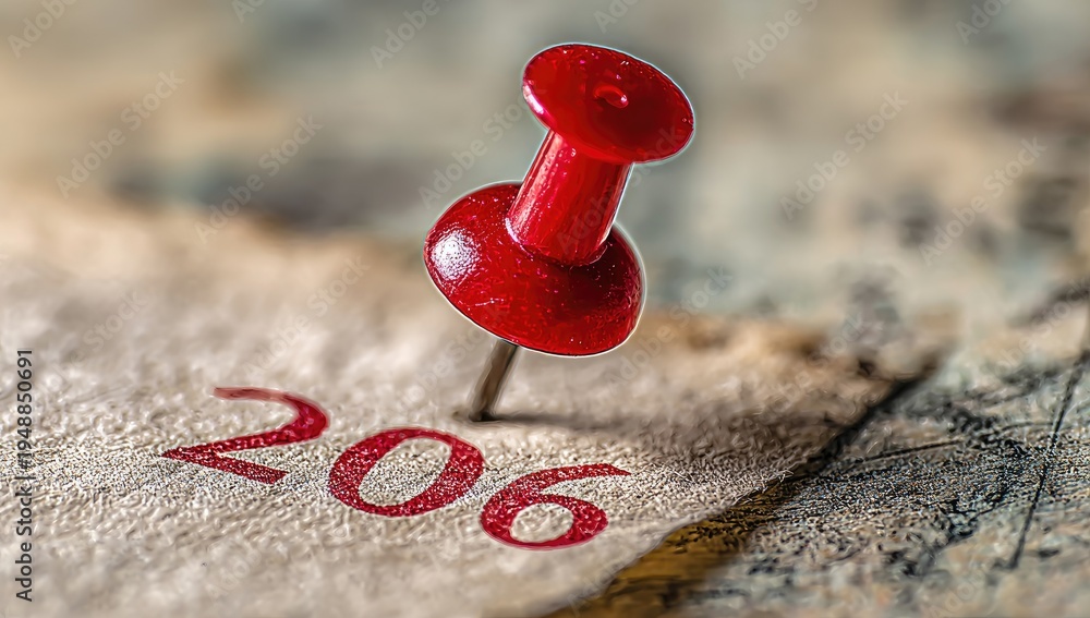 Red thumbtack marks location number 206 on aged, textured map detail