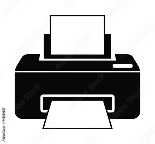 Vector of a printer with paper being printed