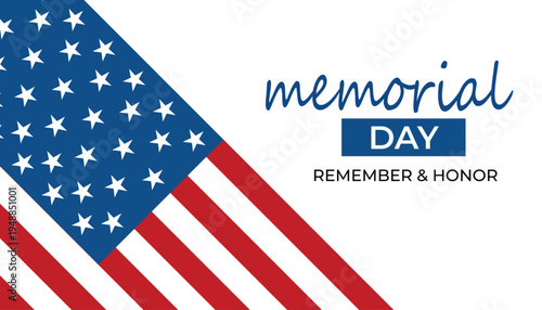 Memorial day tribute with american flag