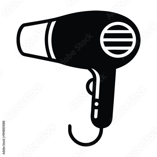  Hair Dryer Monoline Silhouette Vector Icon