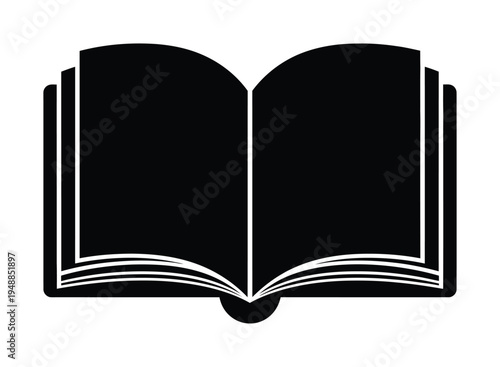 Vector of an open book with blank pages and thick spine