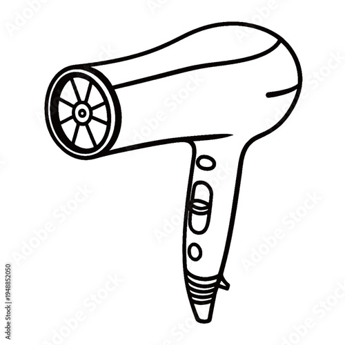 Professional Hair Dryer Silhouette Vector - Hairdryer Icon for Hair Salon, Beauty Spa, and Hairstyling Services Illustration