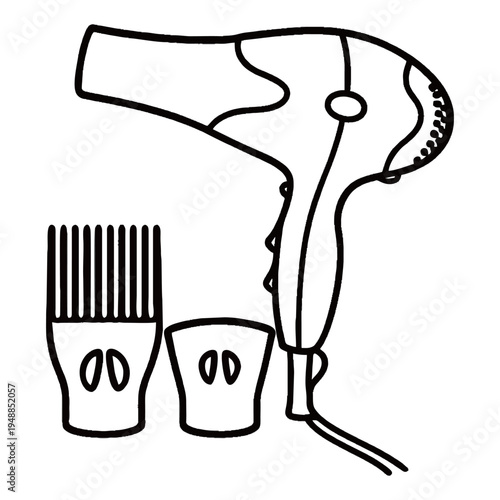 Professional Hair Dryer Silhouette Vector - Hairdryer Icon for Hair Salon, Beauty Spa, and Hairstyling Services Illustration