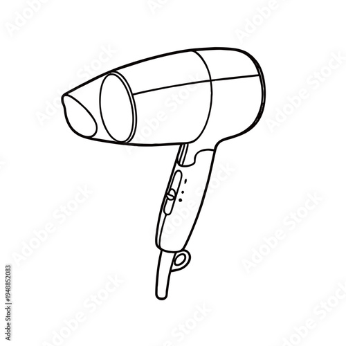 Professional Hair Dryer Silhouette Vector - Hairdryer Icon for Hair Salon, Beauty Spa, and Hairstyling Services Illustration