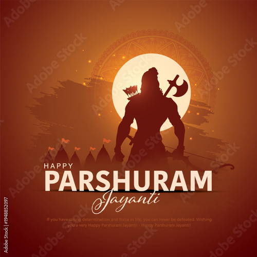 Vector illustration of Lord Parshuram for Parshuram Jayanti.