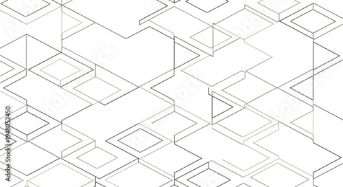 Abstract geometric pattern of white squares and lines.