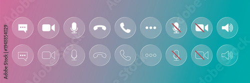 Call Chat Video Audio Interface Icon Set