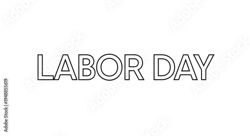 Bold labor day typography in a striking black silhouette