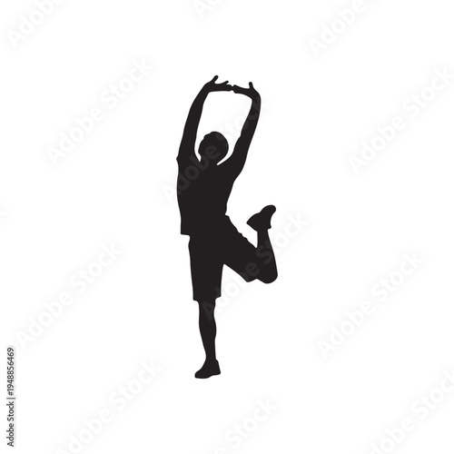 Man sprinting silhouette vector flat illustration design.