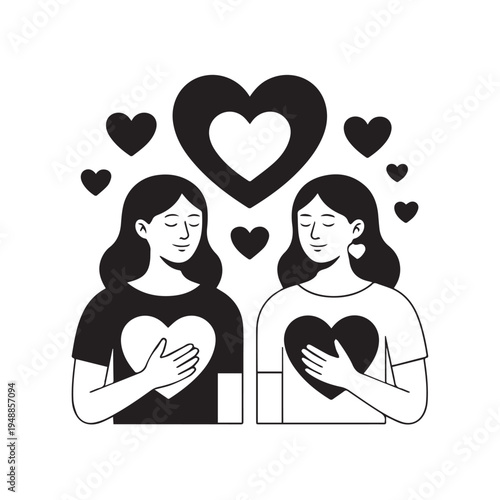 Urban cityscape perspective down wide road with tall buildings and streetlights creating symmetrical composition and sense of depth in monochrome style