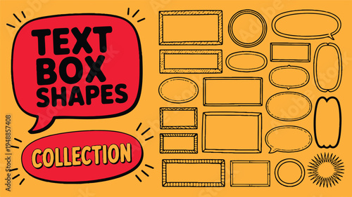Hand-drawn speech bubble and text box shapes collection