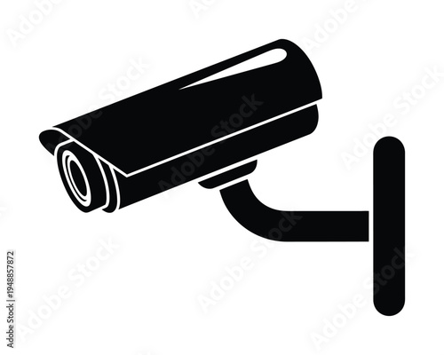 Vector of a security camera mounted on a wall for surveillance purposes.