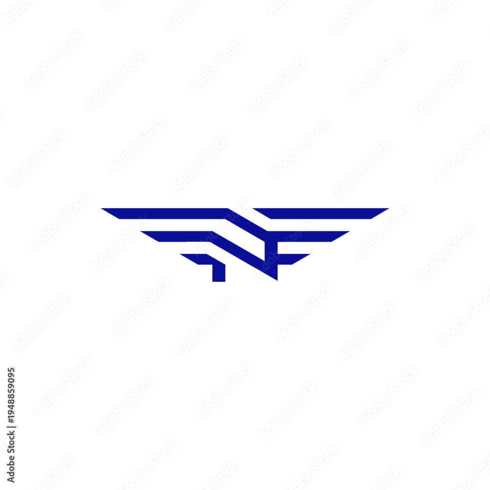 Fototapeta premium air travel agency logo,letter N wing element shape of a Jet airplane tail. transport, logistics symbol icon.