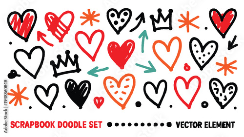 Scrapbook Doodle Set Vector Elements