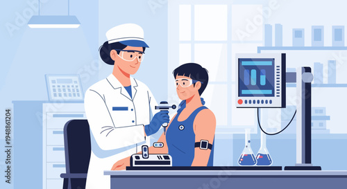 Doctor and patient consultation.