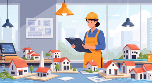 Man holding house plans.