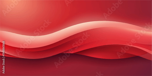 An artistic red silk backdrop featuring elegant waves and flowing lines creates a digital abstract wallpaper design with a smooth vector texture and stylish pink light elements