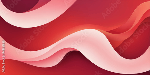 Abstract red wave background featuring a colorful vector design with flowing curves and light patterns for a modern web banner backdrop template
