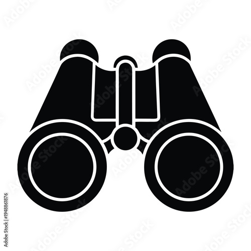 Binoculars Wildlife Watching Silhouette Vector Icon