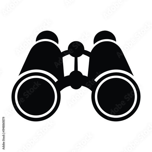 Binoculars Wildlife Watching Silhouette Vector Icon