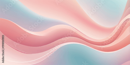 Abstract vector background featuring colorful blue waves and smooth wavy lines in a motion flow pattern for a creative art wallpaper design