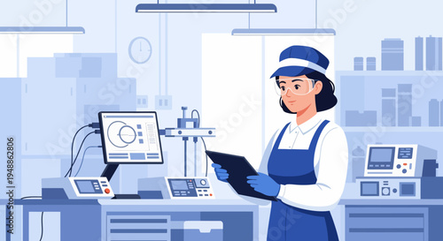 Woman in lab setting.