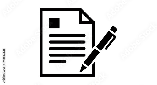 Icon of a document with a pencil for writing or editing tasks.