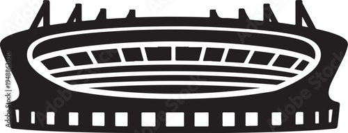 Vector stadium icon, black silhouette