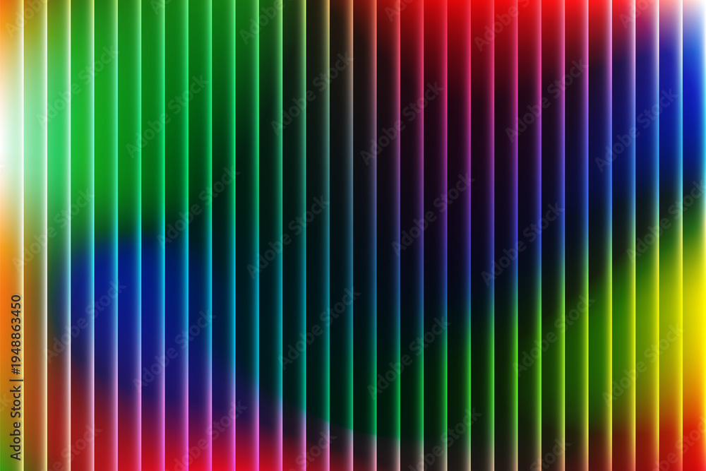 Fototapeta premium Abstract vibrant neon rainbow gradient background with glowing vertical light lines, colorful spectrum wave blend pattern, futuristic digital wallpaper