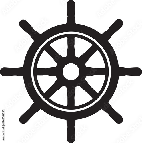 Vector ship steering wheel icon