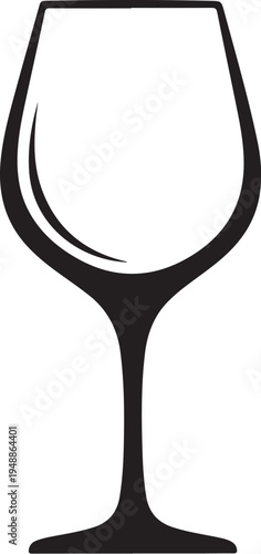 Black wine glass icon vector