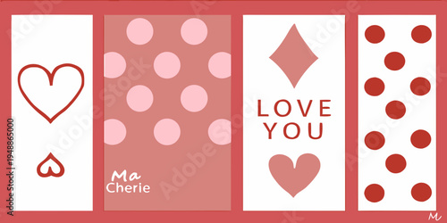 A playful valentine s day card with hearts diamonds and loving messages