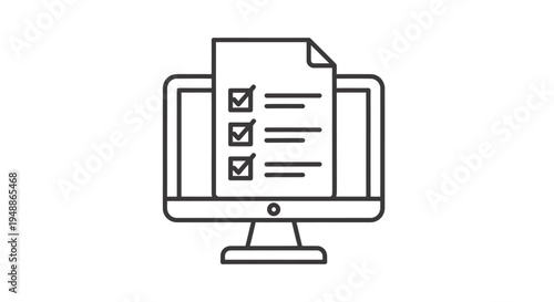 Digital checklist displayed on computer monitor for task management and productivity.