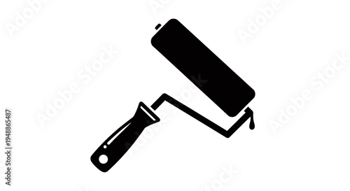 Icon of a paint roller illustrating painting tool used for home improvement projects.