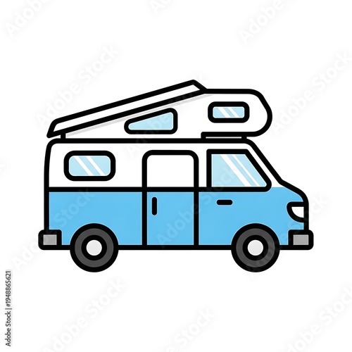 Wallpaper Mural Blue camper van with pop top. Torontodigital.ca