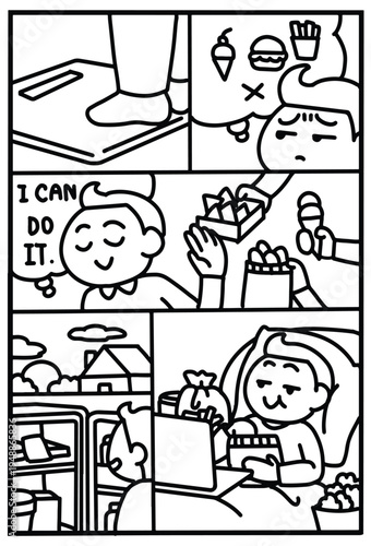 Night Snacking and Weight Loss Struggle Concept