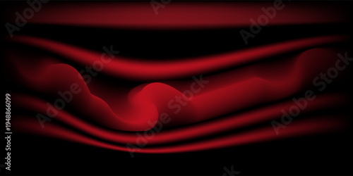 Red studio background. Abstract limbo podium studio room. Dark red gradient wall floor and spotlight scene. Showcase, promotion display. Vector stage mockup illustration