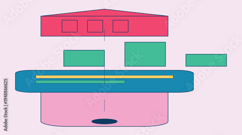 Abstract digital art with geometric shapes in a digital illustration