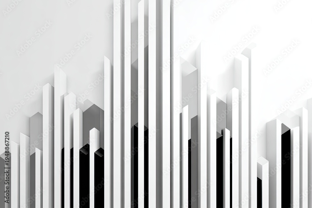 Obraz premium Abstract monochrome geometric bars create a dynamic visual rhythm