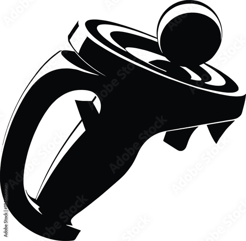 Black fidget spinner vector illustration, flat design