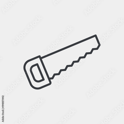 Saw icon set in flat and strokes. Suitable for graphic projects. EPS10