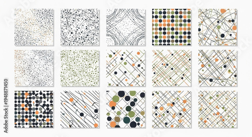 Abstract Geometric Patterns Collection Digital Art.